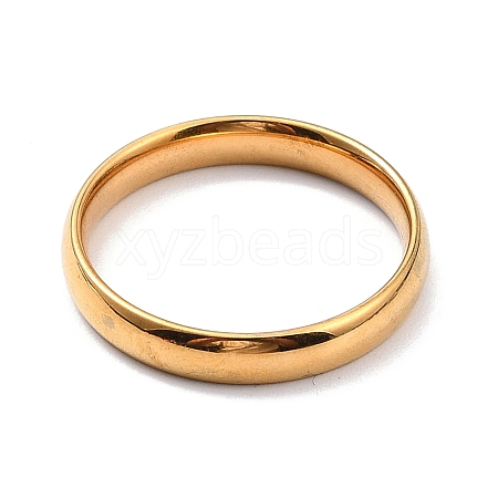 Ion Plating(IP) 304 Stainless Steel Simple Plain Band Finger Ring for Women RJEW-B036-06G-1