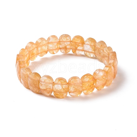 Natural Citrine Oval Beaded Stretch Bracelet G-E010-01L-1