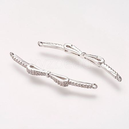 Brass Micro Pave Cubic Zirconia Links ZIRC-E113-11P-1