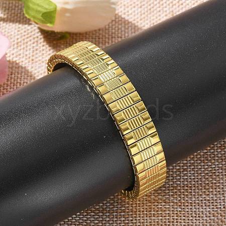 Rectangle 304 Stainless Steel Stretch Bracelets for Women Men BJEW-U021-01G-05-1