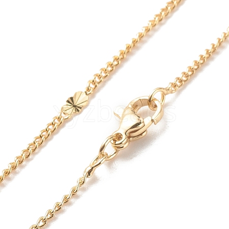 Brass Curb Chains with Oval Links Necklace for Women NJEW-P265-18G-1