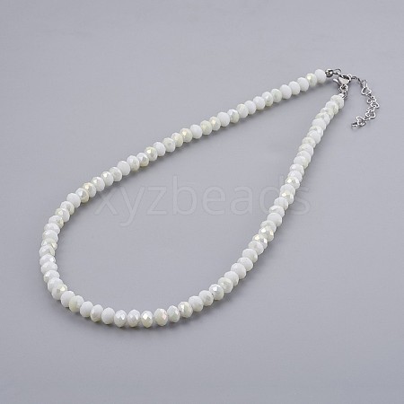 Glass Beaded Necklaces NJEW-JN02271-01-1