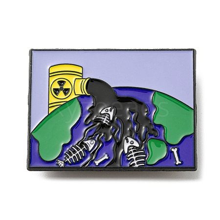 Protecting Marine Environment & Nuclear Wastewater Theme Enamel Pin JEWB-B008-02C-1