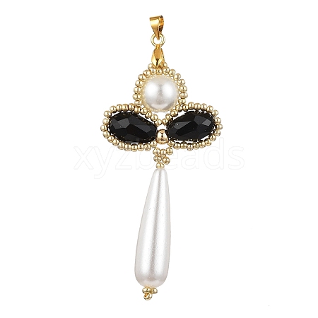 Glass Pearl Big Pendants PALLOY-MZ00384-04-1