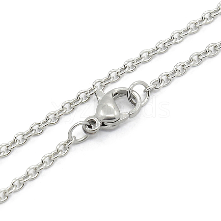 Unisex Classic Plain 304 Stainless Steel Mens Womens Cable Chain Necklaces STAS-O037-83P-1