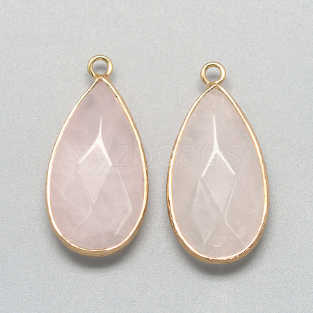 Natural Rose Quartz Pendants X-G-S221-14G-1