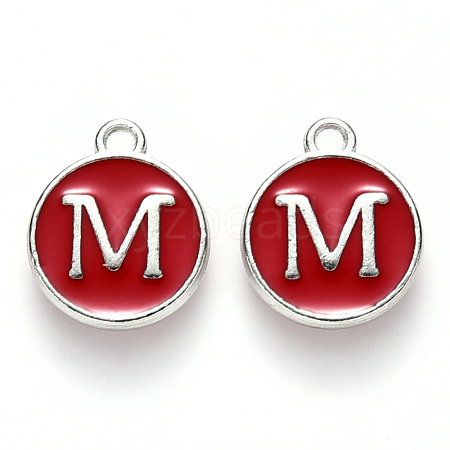 Platinum Plated Alloy Enamel Charms X-ENAM-S118-03M-P-1