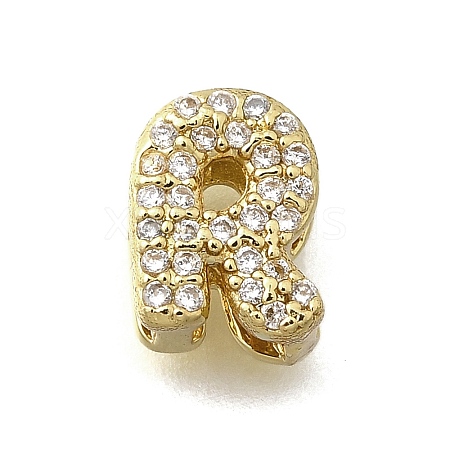 Brass Micro Pave Cubic Zirconia Letter Multi-Strand Links KK-D295-32G-18-1