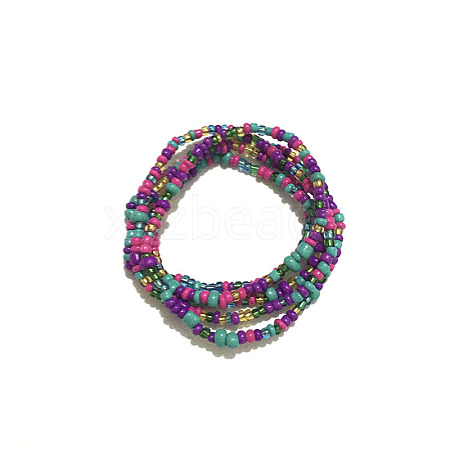 Glass Seed Beaded Waist Beads WG0248E-15-1