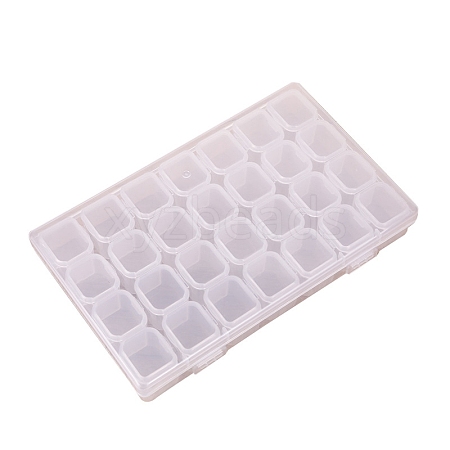 Transparent Plastic 28 Grids Bead Containers CON-PW0001-029-1