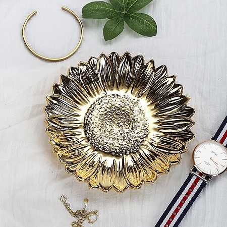 Golden Plated Ceramic Jewelry Plate PW-WG55473-08-1