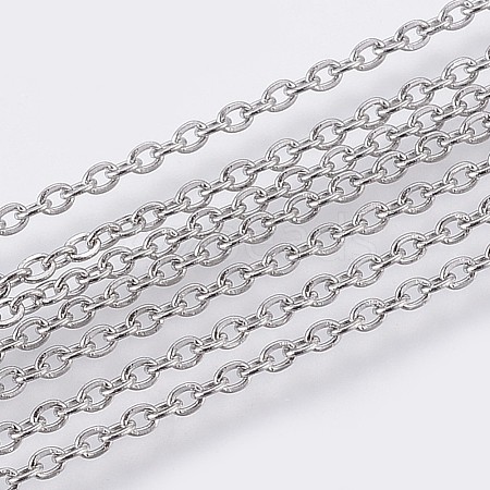 Tarnish Resistant 304 Stainless Steel Cable Chains CHS-F006-01B-P-1