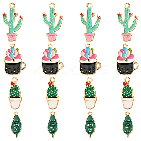 16Pcs 4 Styles Alloy Enamel Pendants ENAM-FS0001-86-1