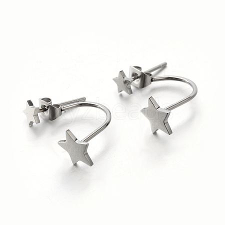 Tarnish Resistant 304 Stainless Steel Ear Studs EJEW-P045-14P-1