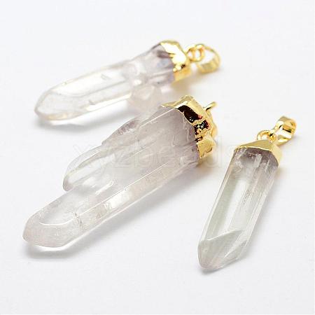 Natural Quartz Crystal Pendants G-F463-06G-1