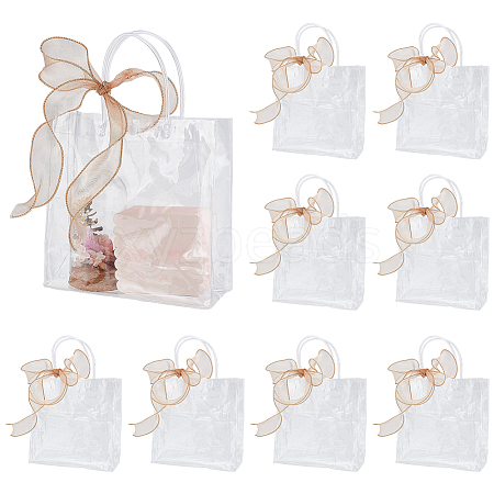 Valentine's Day BENECREAT 50Pcs Rectangle Transparent PVC Storage Bags with Handle ABAG-BC0001-56-1