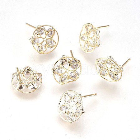 Brass Stud Earrings EJEW-P155-02G-NF-1