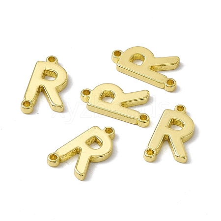 Rack Plating Brass Letter Connector Charms KK-C007-38G-R-1