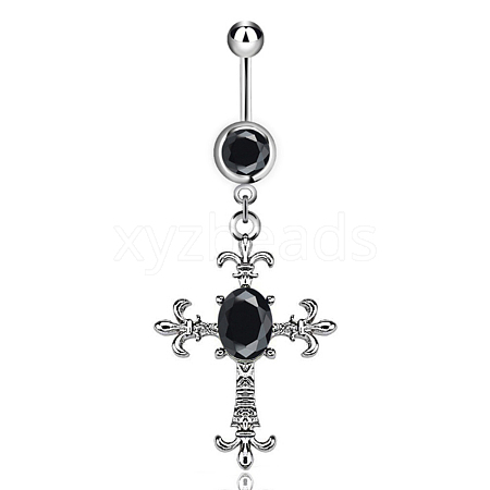 Cross Alloy Body Jewelry RELI-PW0001-066C-1