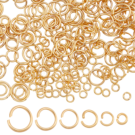 Beebeecraft 600Pcs 6 Styles 304 Stainless Steel Open Jump Rings STAS-BBC0004-92-1