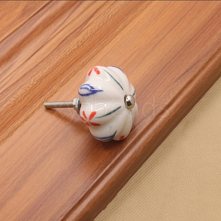 Flower Pattern Porcelain Drawer Knobs PW-WG54556-05-1