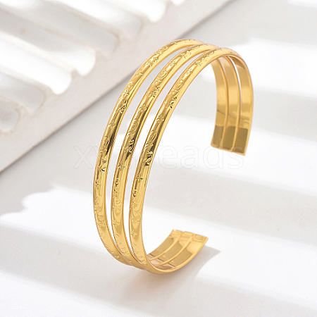 201 Stainless Steel Triple Layer Cuff Bangles RJ3221-4-1