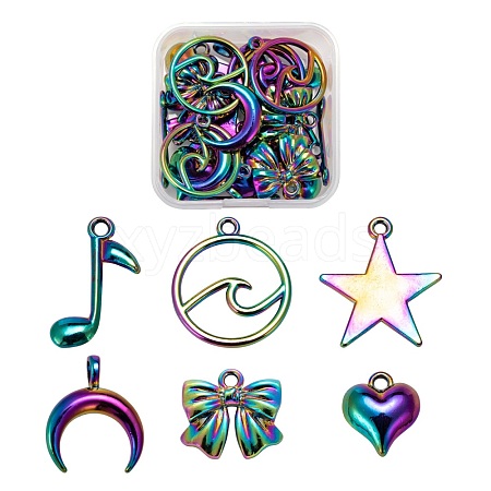 24Pcs 6 Style Alloy Pendants FIND-LS0001-24MC-1