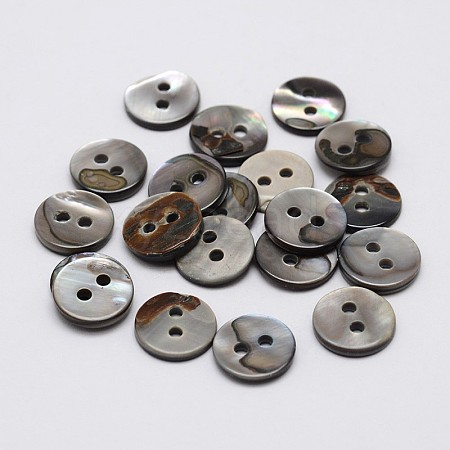 2-Hole Shell Flat Round Buttons BUTT-P012-07-1