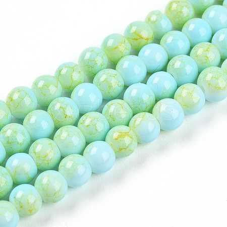 Baking Paint Glass Beads Strands DGLA-N003-4mm-C04-1