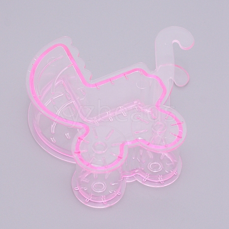 Baby Carriage Shaped Transparent Plastic Candy Boxes CON-WH0080-52B-1