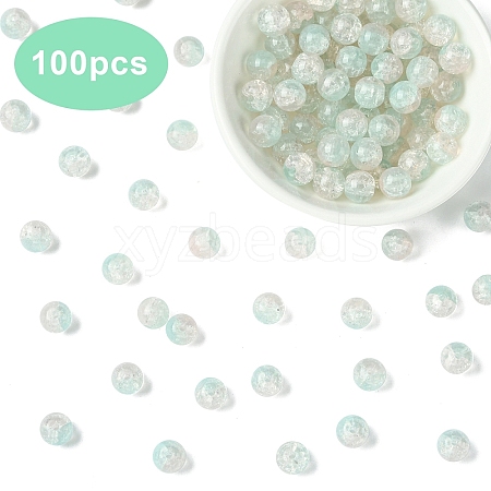 100Pcs Transparent Crackle Glass Bead Strands GLAA-YW0004-46A-1