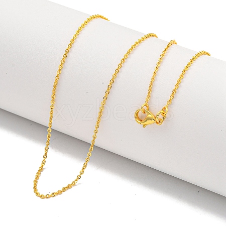 Brass Cable Chain Necklaces for Women NJEW-G084-16G-1