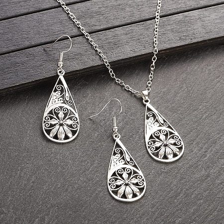 Bohemian Style Alloy Pendant Necklaces & Dangle Earrings Sets WG43411-09-1