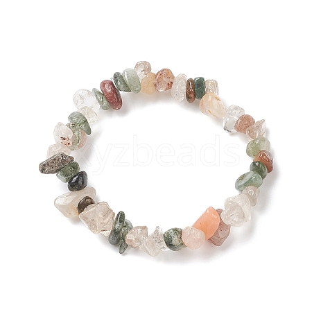 Unisex Chip Natural Gemstone Beaded Stretch Bracelets BJEW-S143-35-1