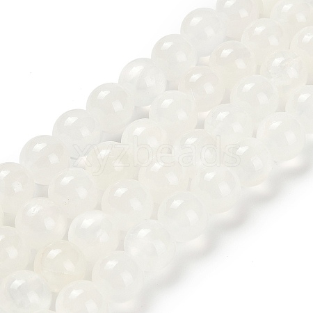 Natural White Jade Beads Strands G-B128-A02-04-1