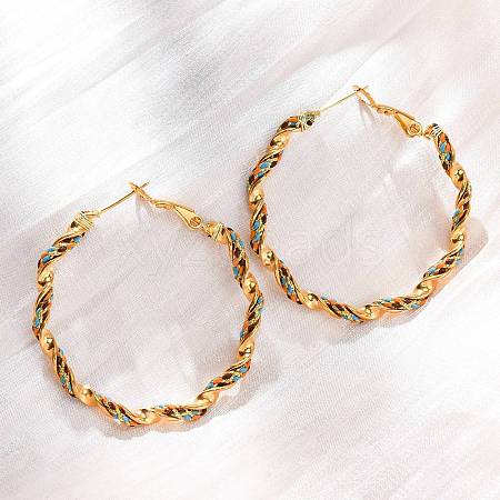 304 Stainless Steel Hoop Earrings EJEW-S250-03G-1