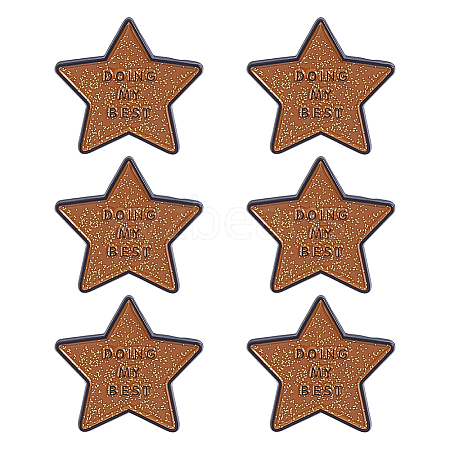 6Pcs Star with Word Doing My Best Enamel Pins JEWB-HY0001-62-1