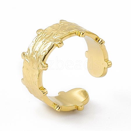 Ion Plating(IP) 304 Stainless Steel Cuff Ring for Women RJEW-C060-38G-1