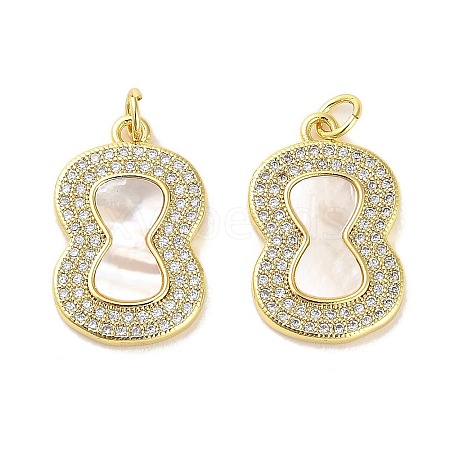 Brass Micro Pave Clear Cubic Zirconia Pendants KK-K365-24G-1