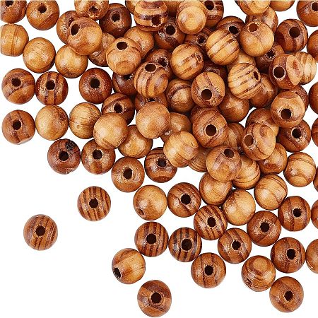 OLYCRAFT 120Pcs Round Natural Wood Beads WOOD-OC0001-84-LF-1