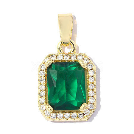 Brass Pave Cubic Zirconia Pendants CU-OY001-01G-2-1