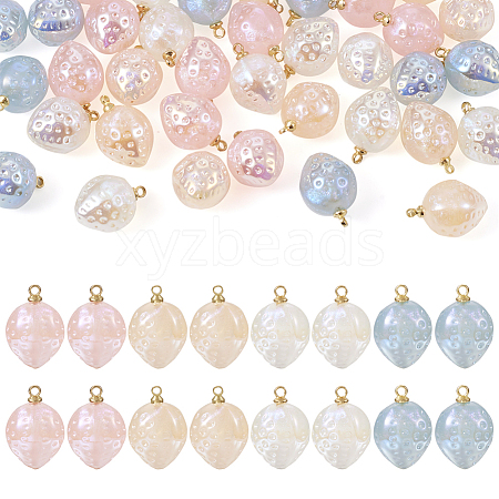 40Pcs 4 Colors Imitation Gemstone Acrylic Pendants SACR-TA0001-22-1