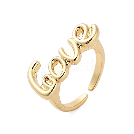 Bass LOVE Open Cuff Rings for Women RJEW-U012-01G-1