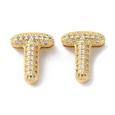 Rack Plating Brass Micro Pave Cubic Zirconia Slide Charms KK-C084-34G-T-1