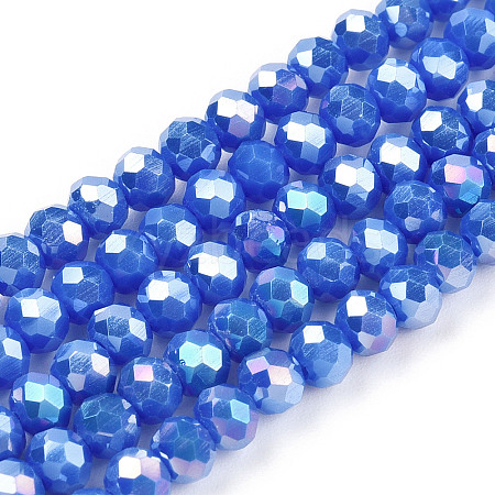 Electroplate Glass Beads Strands EGLA-A034-P4mm-B21-1