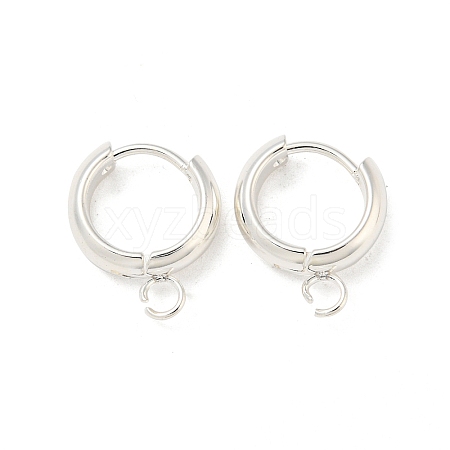 201 Stainless Steel Huggie Hoop Earring Findings STAS-P283-01V-S-1