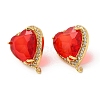 Rack Plating Brass Rhinestone Stud Earring Finding KK-C023-03A-1