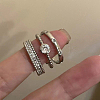 3Pcs Alloy with Rhinestone Cuff Rings FS-WGCB7EB-13-1