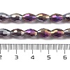 Transparent Electroplate Glass Beads Strands EGLA-A037-T6x8mm-B14-4