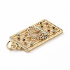 Brass Micro Pave Colorful Cubic Zirconia Pendants KK-E068-VF025-3